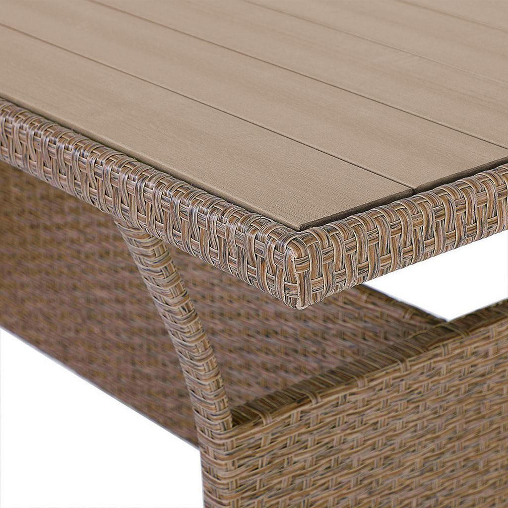 CASARIA® Polyrattan Ecklounge Set WPC Esstisch Ecksofa 2 Produktbild 7