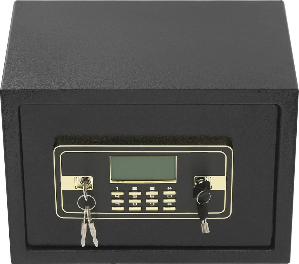 Tresor - Elektronischer Safe - 22 l - 35×25×25 cm - LED-Display - Doppelschließsystem - Herausnehmbarer Einlegeboden - Q235 Stahl - Schwarz