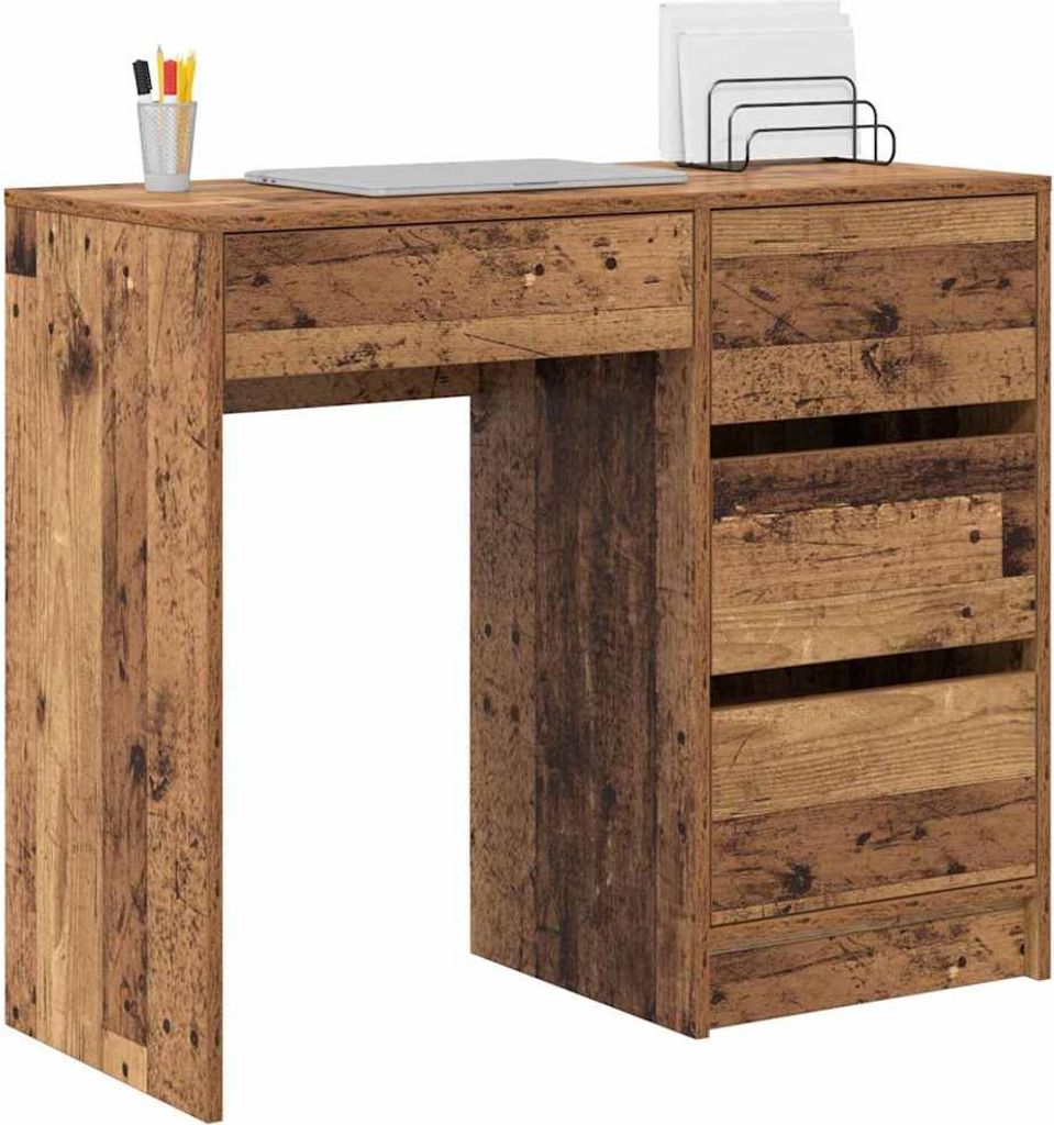 "im Sonderangebot"Schreibtisch/Büro-Möbel - CLORIS - Computertisch moderner - Altholz 90 x 37,5 x 75 cm Holzwerkstoff - NeuMöbel9473066