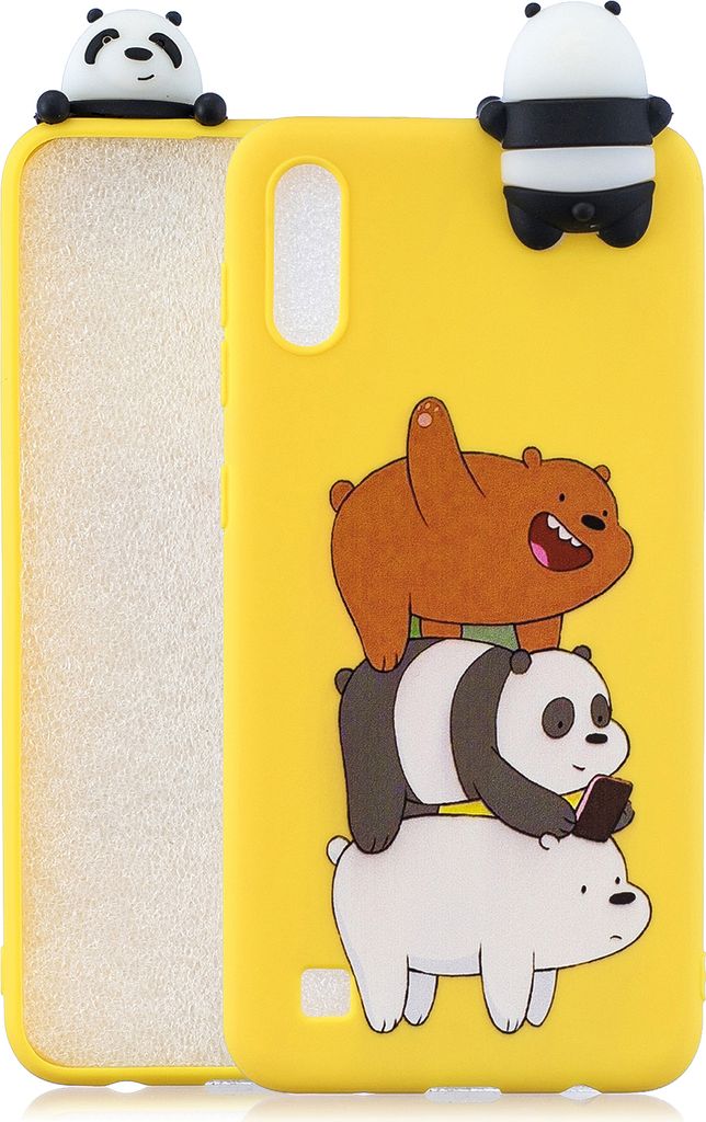 Für Samsung A01 Soft TPU Case Back Cover 3D Cartoon Malerei Handy Shell Striped Bear