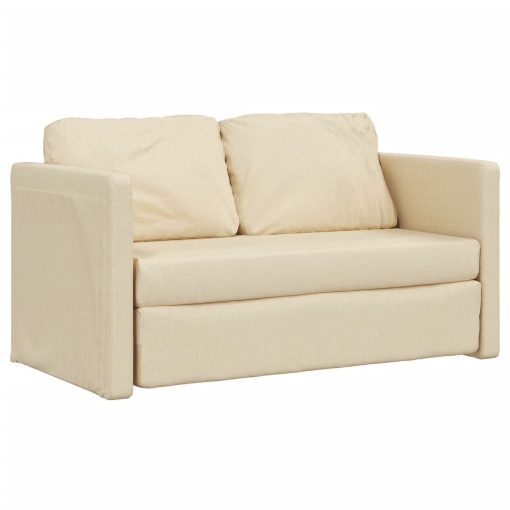 vidaXL Bodensofa mit Schlaffunktion Creme 112x174x55 cm Produktbild 
