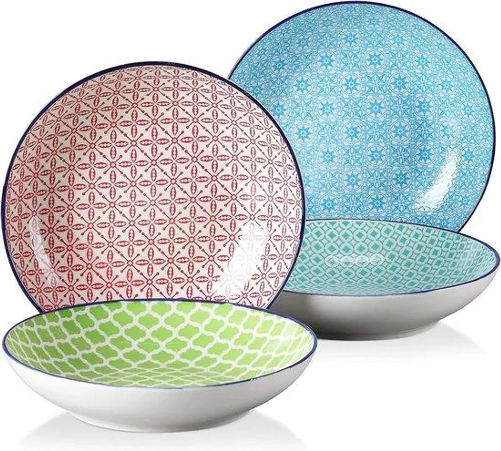 Assiettes creuses incassables en porcelaine pour éviter les débords