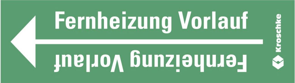 Dreifke Rohrleitungsband Fernheizung Vorlauf, praxisbewährt, ab Ø 10mm, grün/weiß, 33m/Rolle