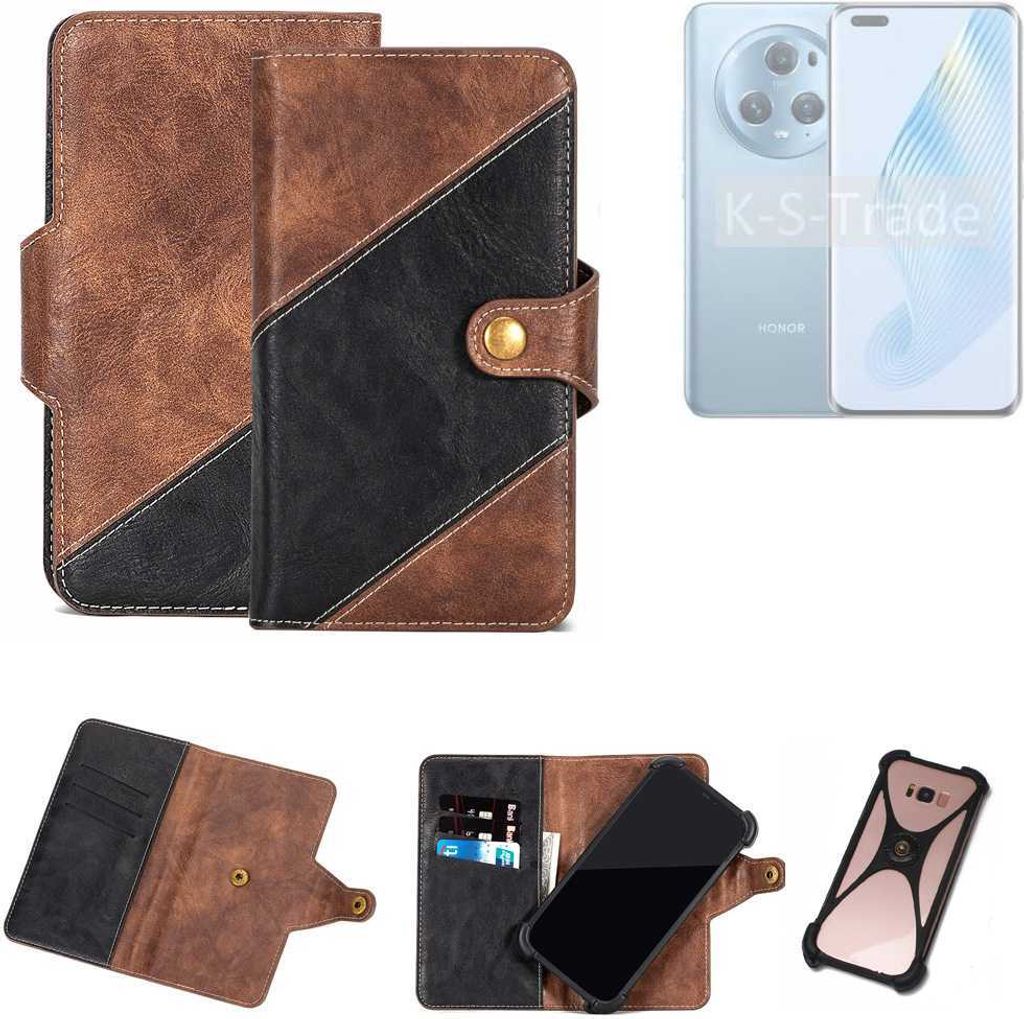 K-S-Trade Handyhülle Schutzhülle Bookstyle Case kompatibel mit Honor Magic5 Klapphülle Cover Hülle Schutztasche 1x