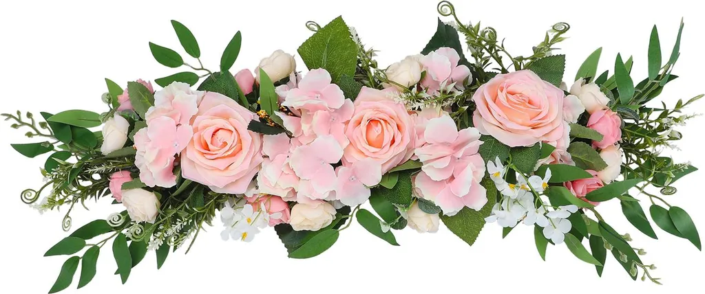 Rose artificielle 65cm pour dossier de chaise mariage en soie rose