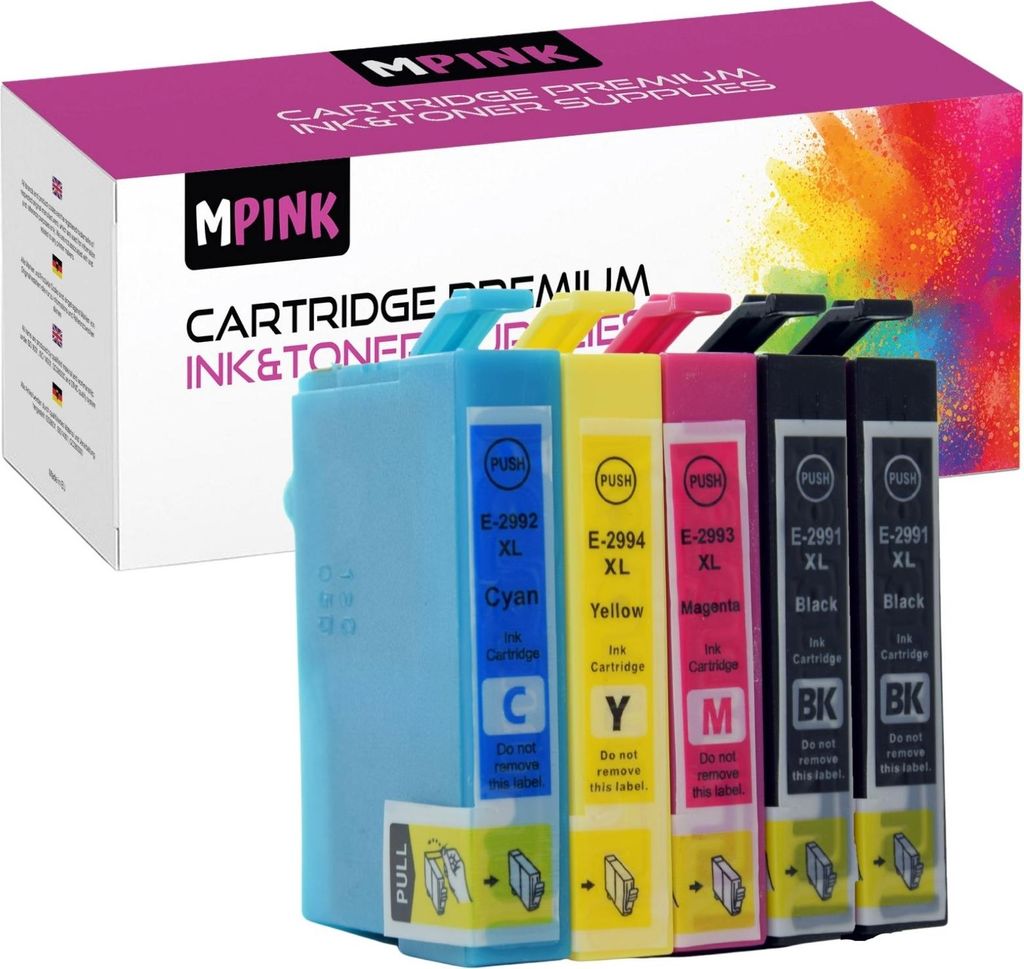 5x Druckerpatronen für Epson T2991 T2992 T2993 T2994 CMYKK XP-235 255 332 342 Series