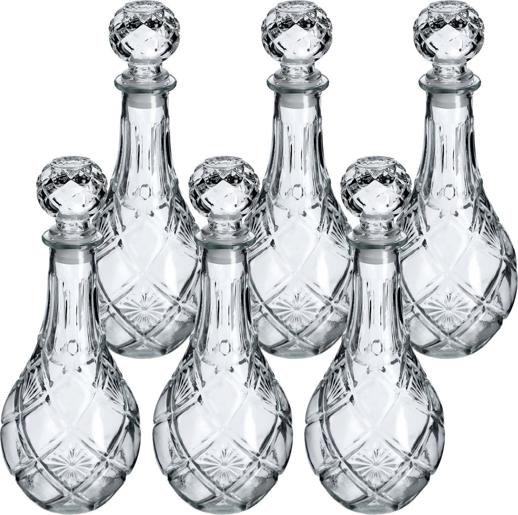 KADAX 6x Whisky-Alkohol-Dekanter Kristall 0,8L Glasflasche Produktbild 