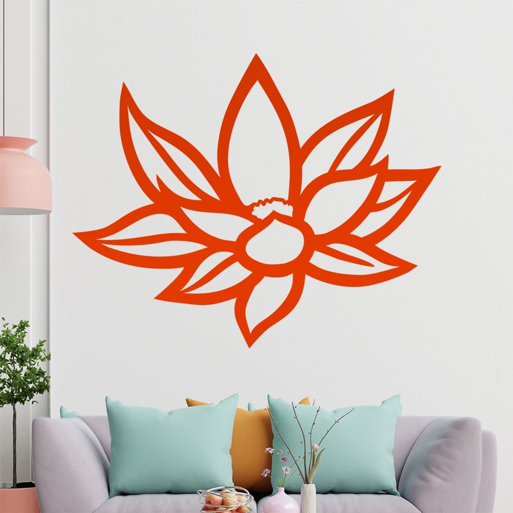KIWISTAR Lotusblüte Wandtattoo in 6 Größen - Wandaufkleber Wall Sticker - Dekoration, Küche, Wohnzimmer, Schlafzimmer, Badezimmer