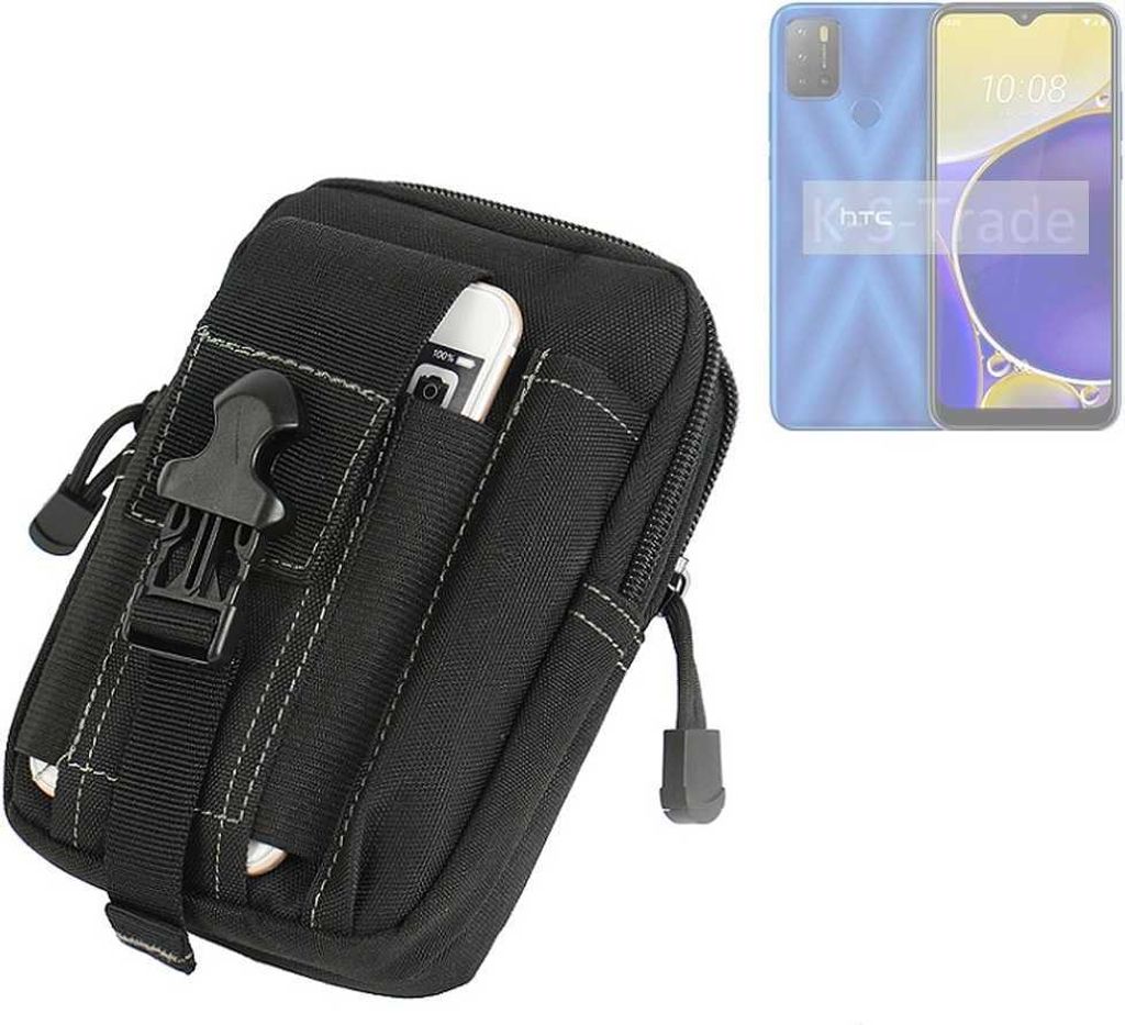K-S-Trade Gürtel Tasche kompatibel mit HTC Wildfire E2 Play Gürteltasche Holster Schutz Hülle Handy Hülle Smartphone outdoor Handy-Hülle schwarz