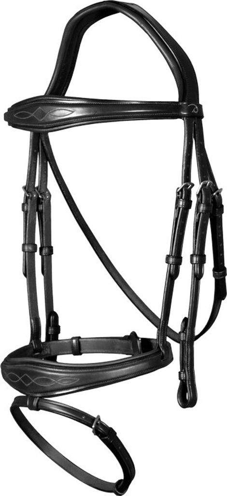 Dyon New English Collection anatomische Trense mit kombiniertem Reithalfter