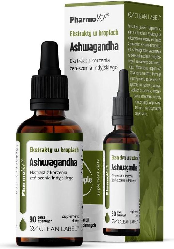GLUTENFREIE ASHWAGANDHA-EXTRAKTE IN TROPFENFORM 30 ml – PHARMOVIT (CLEAN LABEL)