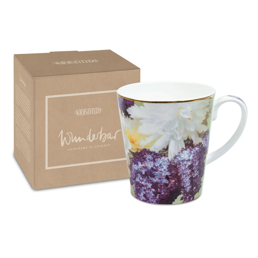 Idea Regalo Tazza Könitz Lilac 600ml Bone China - Confezione Inclusa