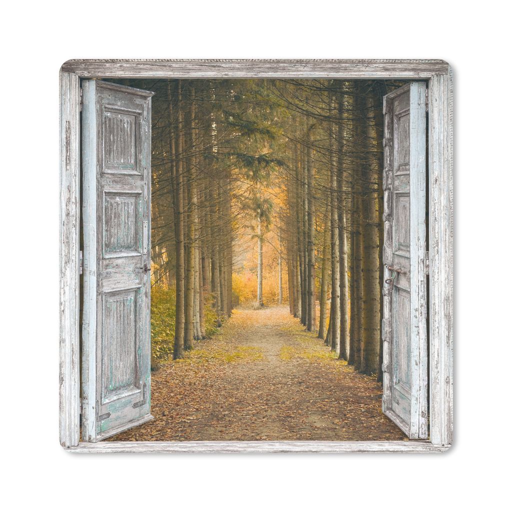 MuchoWow Mauspad Mousepad Wald - Herbst - Ausblick 30x30 cm - Mousepads - Maus Mat - Pad - Mausunterlage - Gaming