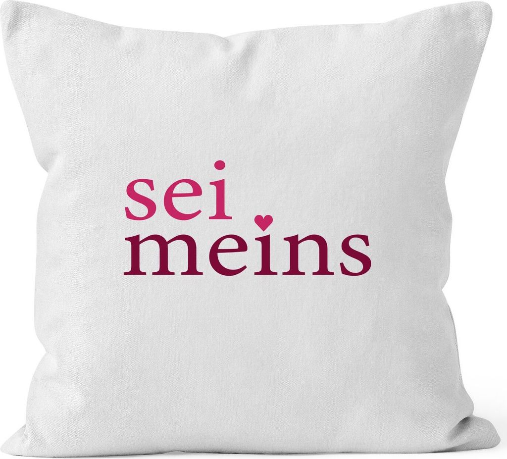 Kissen-Bezug Sei Meins Be Mine Liebe Valentinstag Geschenk Kissen-Hülle Deko-Kissen Baumwolle MoonWorks weiß unisize