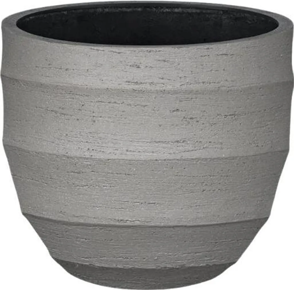 Pot de fleurs 45 cm gris aspect béton incassable et léger dehors