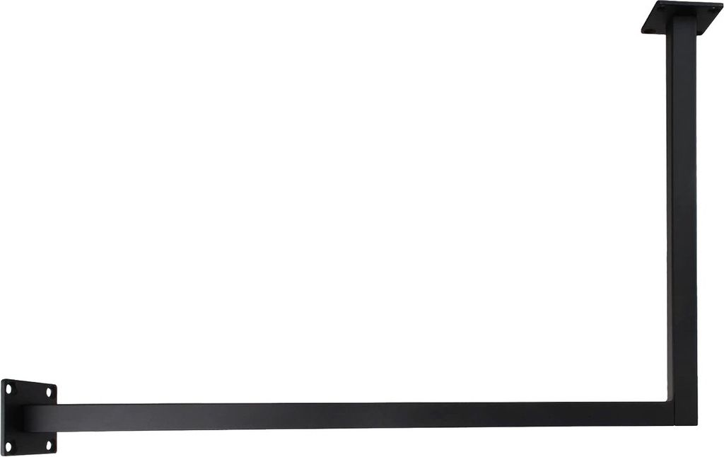 Natural Goods Berlin Kleiderstange ÜBERECK, Kleiderständer, Garderobenhalter, Deckenhalterung, Gardeobenstange, Schwarz, B90 x T60cm