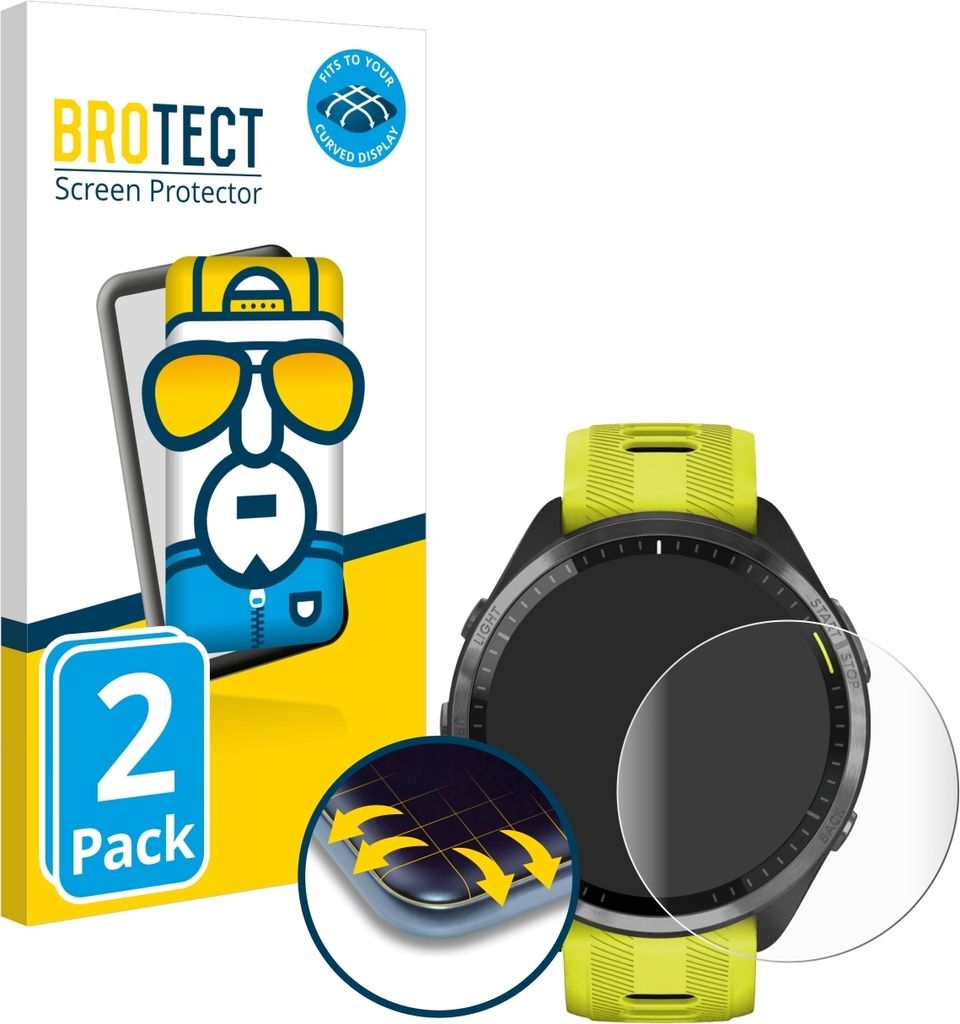 2x BROTECT Fullscreen Schutzfolie für Garmin Forerunner 965 Produktbild 