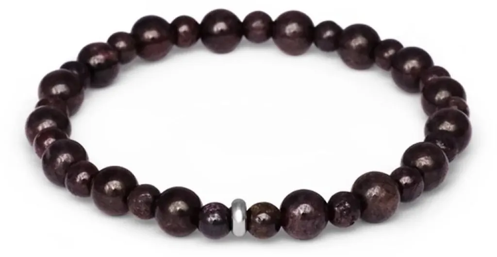 Bracelet de grenat avec perles MINK155/17 : bijou élégant en pierre fine