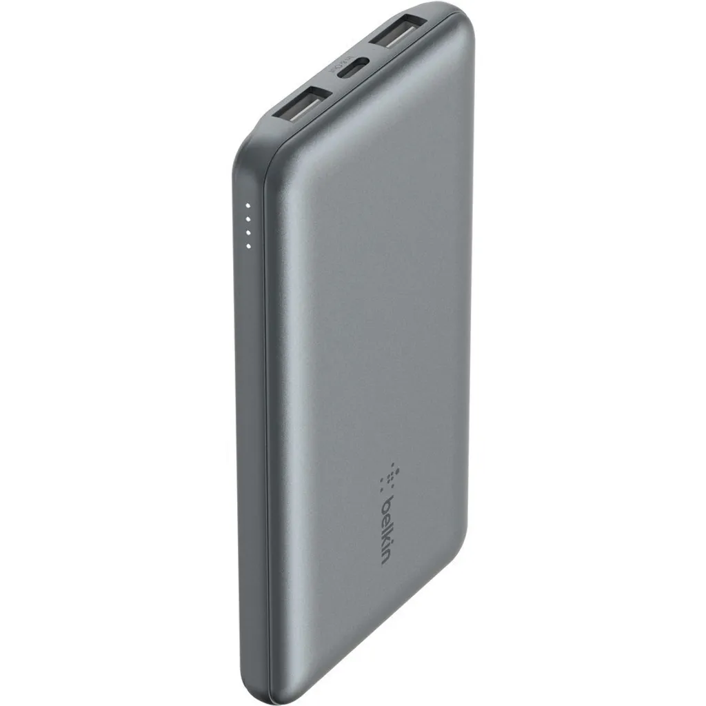Batterie Externe 10000 mAh Belkin 15W Gris pour Smartphone et Tablette