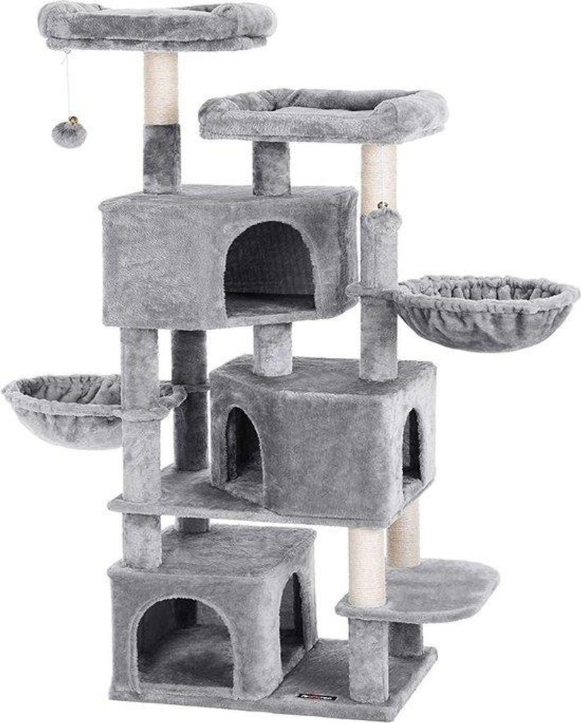 Kattekrabpaal 164 cm, Holz, schwarz, für Garten