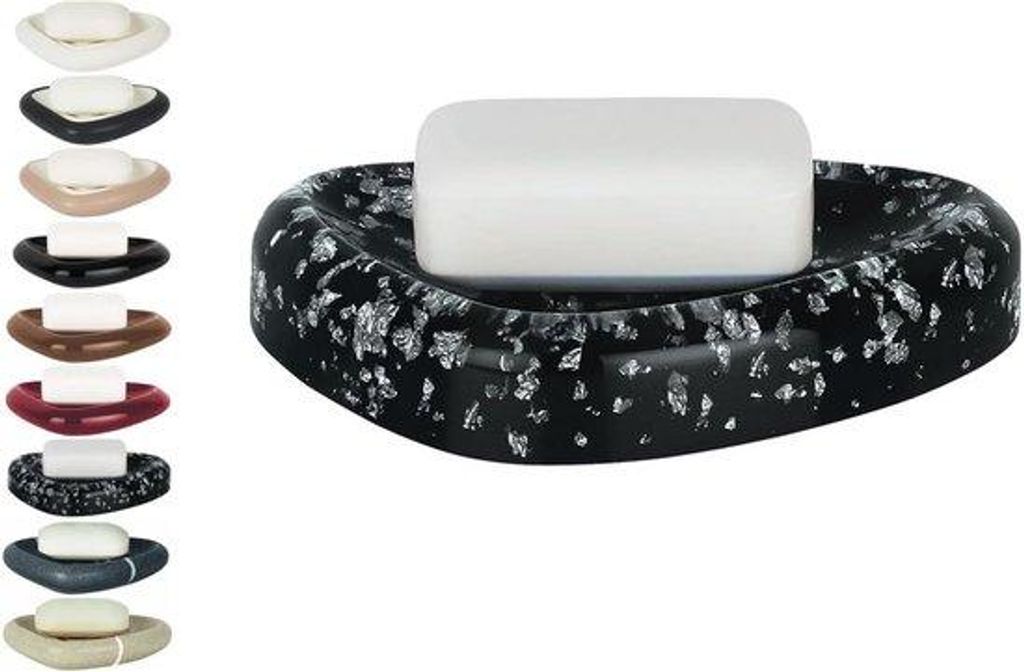 Badezimmer-Accessoire in Schwarzglanz mit 15 x 11 x 3 cm Abmessungen