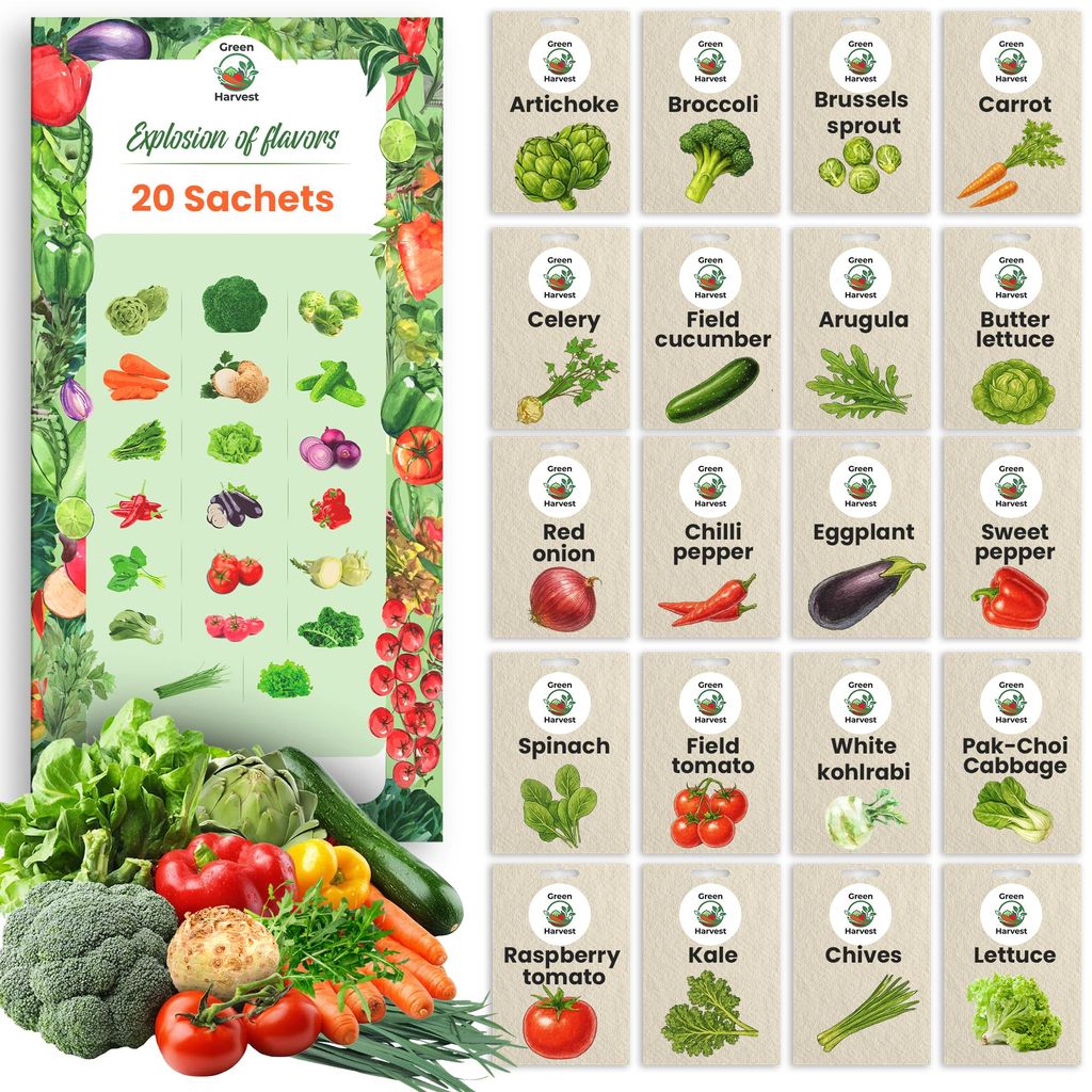 Green Harvest Groentezaden Set 20 soorten, 20 zakjes, zaden Productafbeelding 