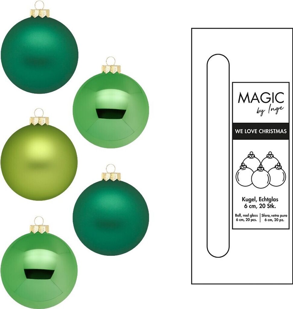 Weihnachtskugeln Glas 6cm Evergreens 20 Stück