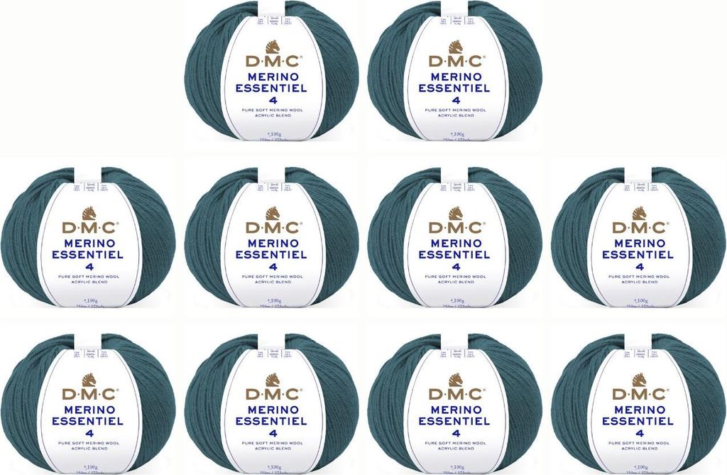 10x DMC Merino Essentiel-4 – hochwertiges Aran-Garn aus 50 % Wolle & 50 %.Polyacryl, 8149, (Farbe 888)