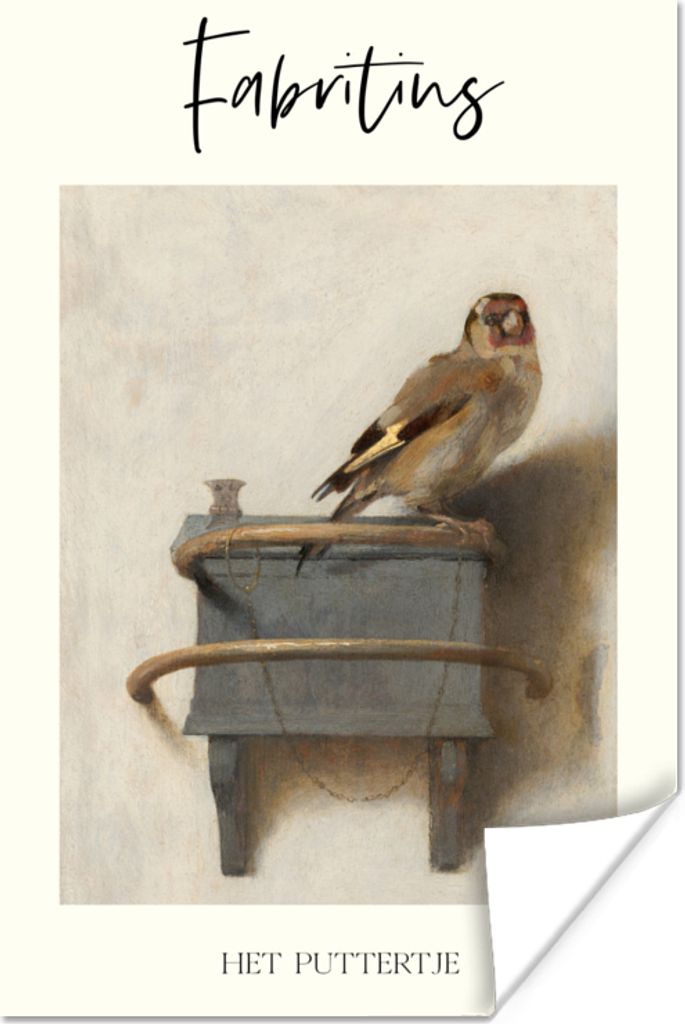 MuchoWow Poster Alte Meister - Der Stieglitz - Carel Fabritius 80x120 cm - Papierdruck