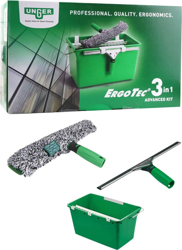 Unger ErgoTec 3in1 Advanced Set de nettoyage vitre professionnel complet