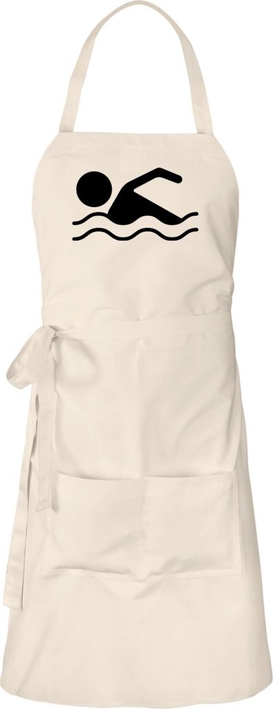 Huuraa Schürze Schwimmen Silhouette Natur mit Taschen Baumwolle Kochschürze Geschenkidee