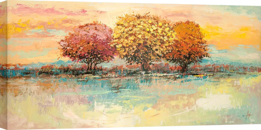 Toile panoramique 120x60 cm Matin dans la clairière par Luigi Florio