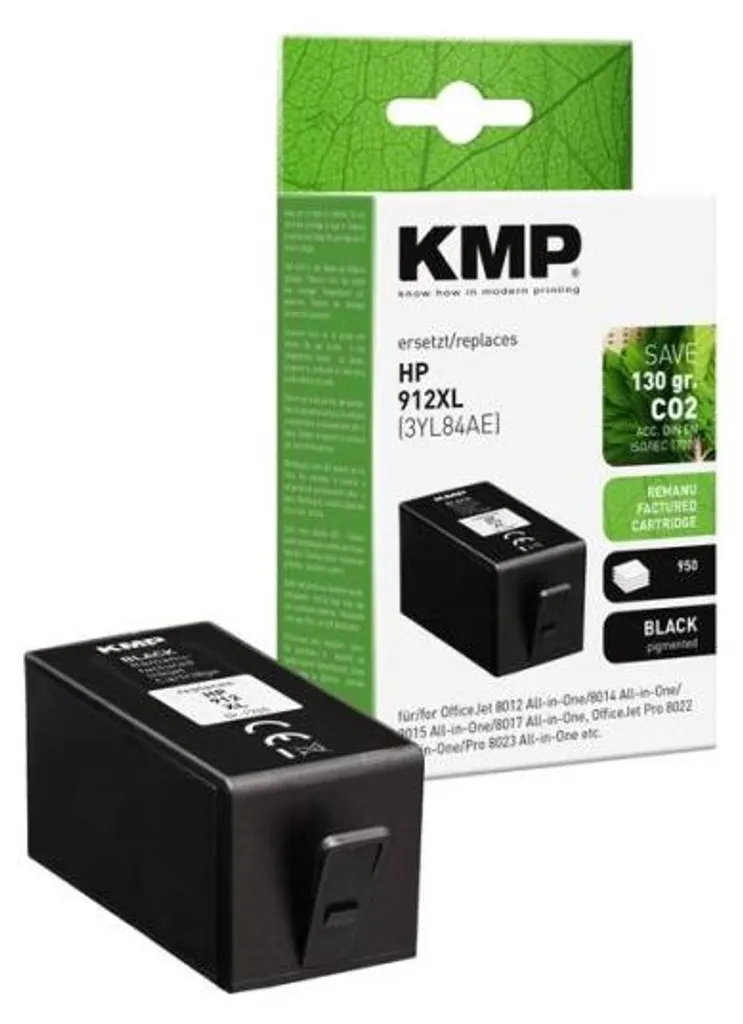 Cartouche KMP H188X Noir pour HP 912XL 3YL84AE Remanufacturée 950 Pages