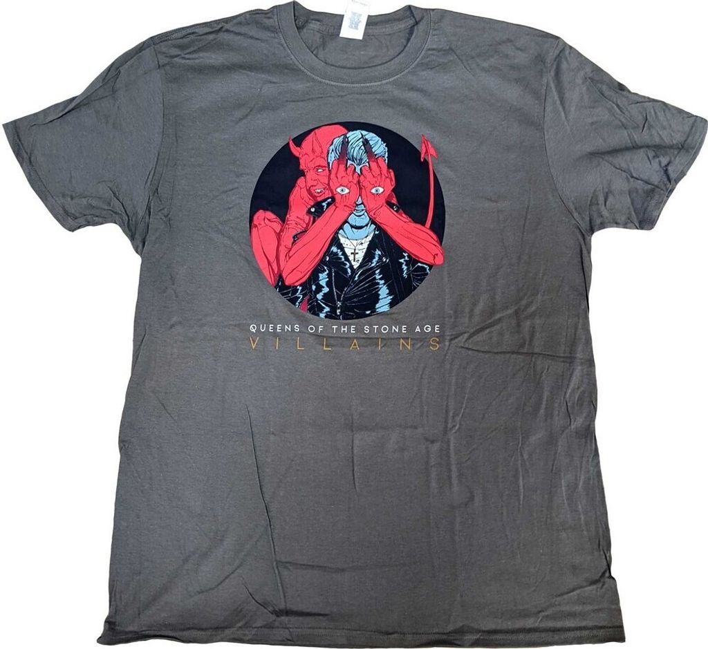 Queens Of The Stone Age - "Villains R&L 2017" T-Shirt für Herren/Damen Uni RO5070 (S) (Anthrazit)