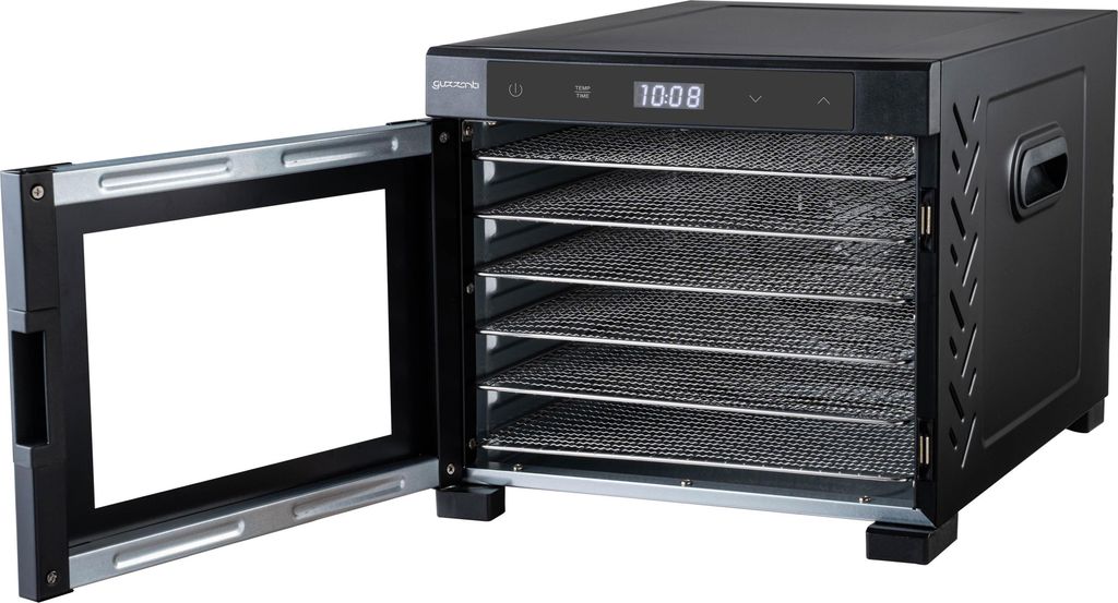 Dörrgerät Gz 506A Edelstahl 6 Bleche 600W digitaler Timer 35-75°C 31,1x34x45,3cm