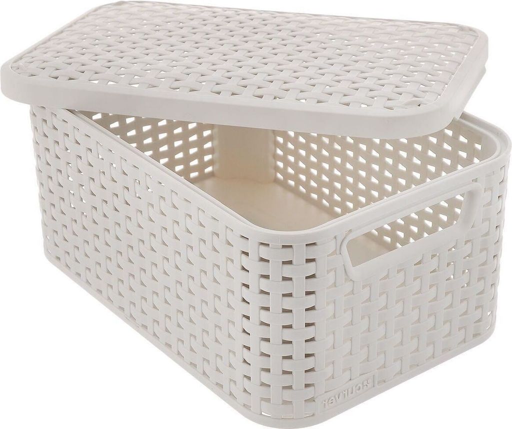 Curver Koszyk Z Pokrywą Rattan Style Kremowy L Zdjęcie produktu 