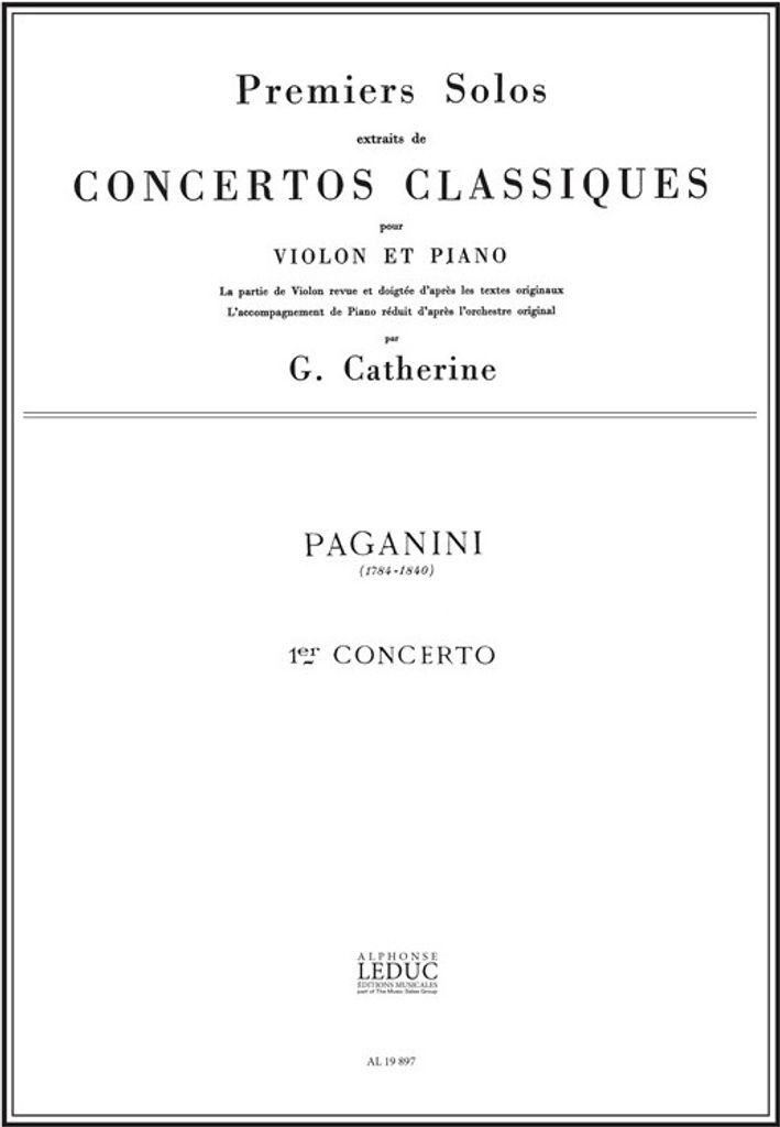 Paganini/Catherine Premier Solo Extrait Concerto N01 Violon Et Piano
