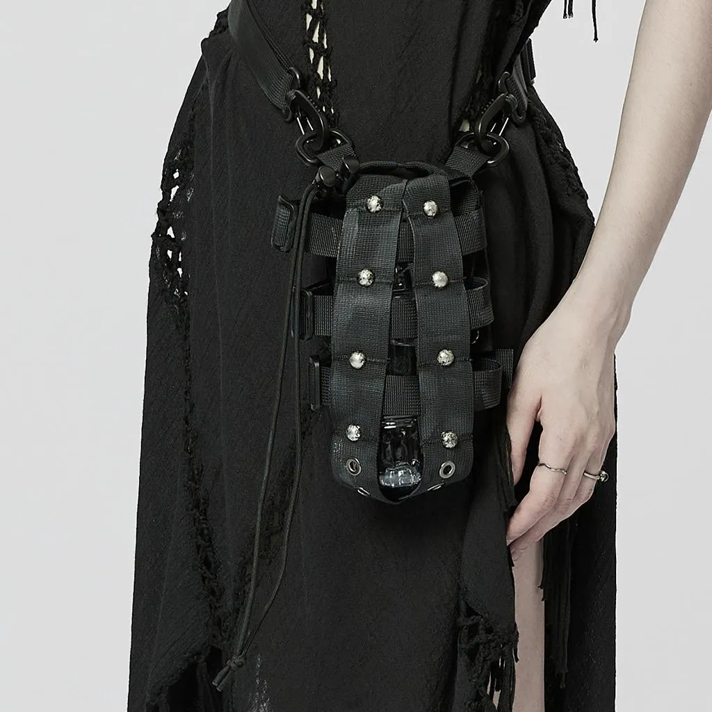 Sac à bouteille Punk Rave pour festival, pochette gourde de concert