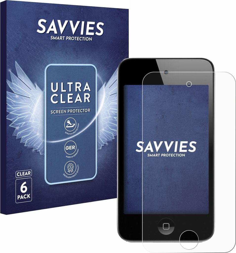 6x Für Apple iPod Touch (4. Gen.) Schutzfolie Savvies Displayschutz Display Schutz Folie Klar Transparent