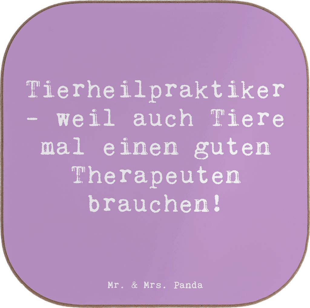 Mr. & Mrs. Panda Untersetzer Glas Spruch Tierheilpraktiker - Lavendeltraum - Geschenk, Coaster, Berufspassion, unterleger, Tierheilpraxis, ganzheit...
