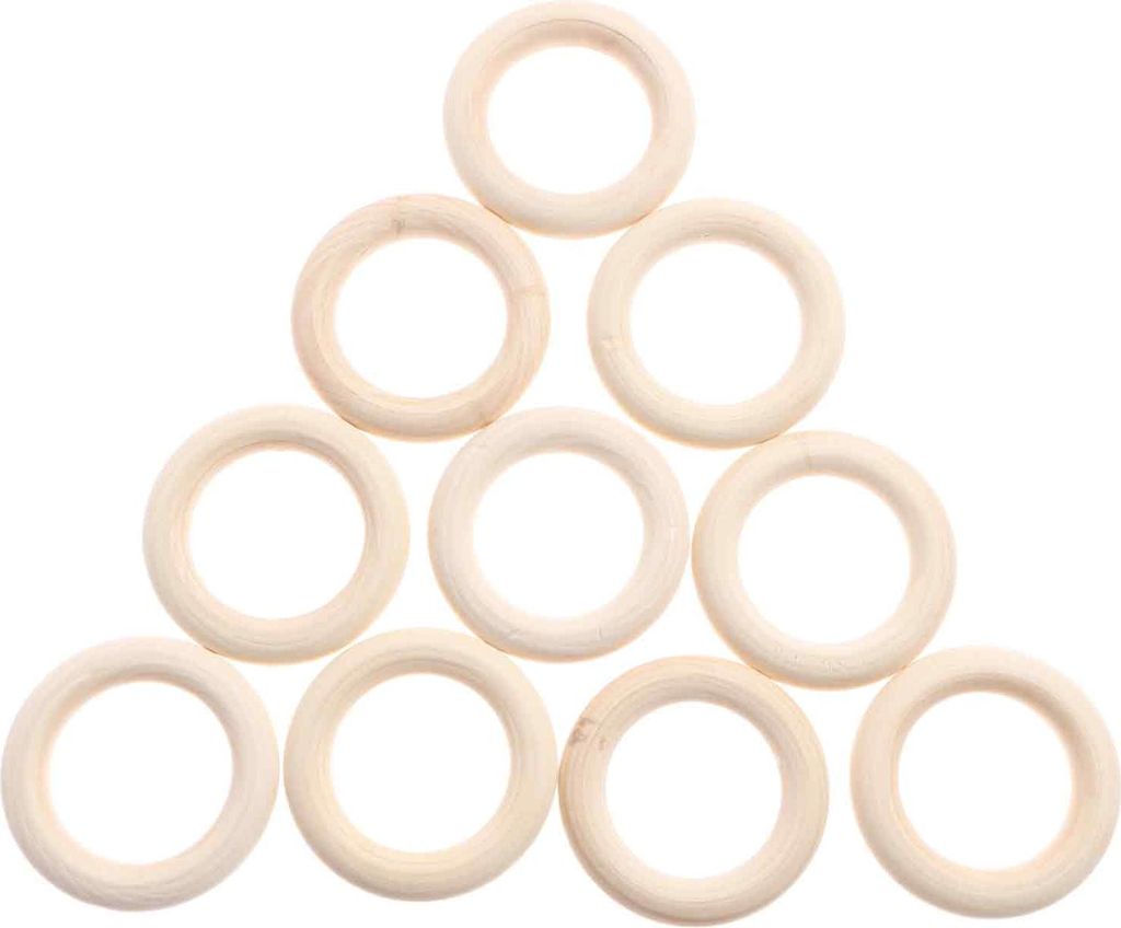 Holzring,Natürliche Holz Ringe,10 Stück Holzringe zum Basteln,für DIY Handwerk Ring Anhänger Anschlussstück Schmuck Machen Spielzeug Serviette...