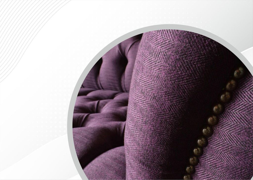 Chesterfield 3 Sitzer Stoff Wohnzimmer Textil Lila Design Violett Sofa Möbel Neu