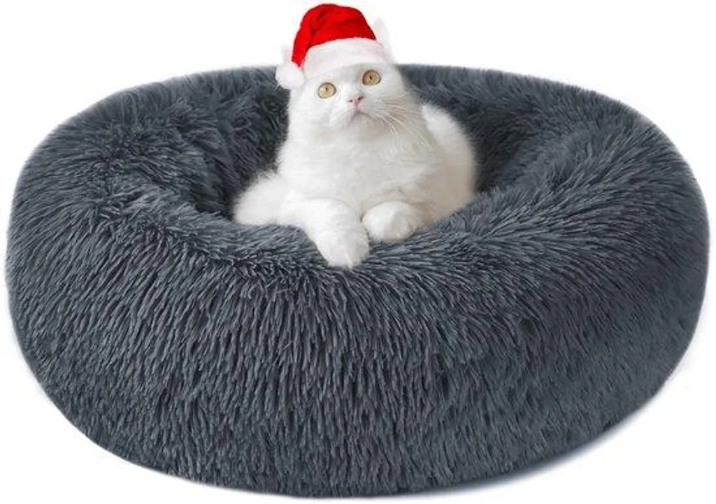 Panier pour chien rond et moelleux en peluche lavable - Plusieurs tailles