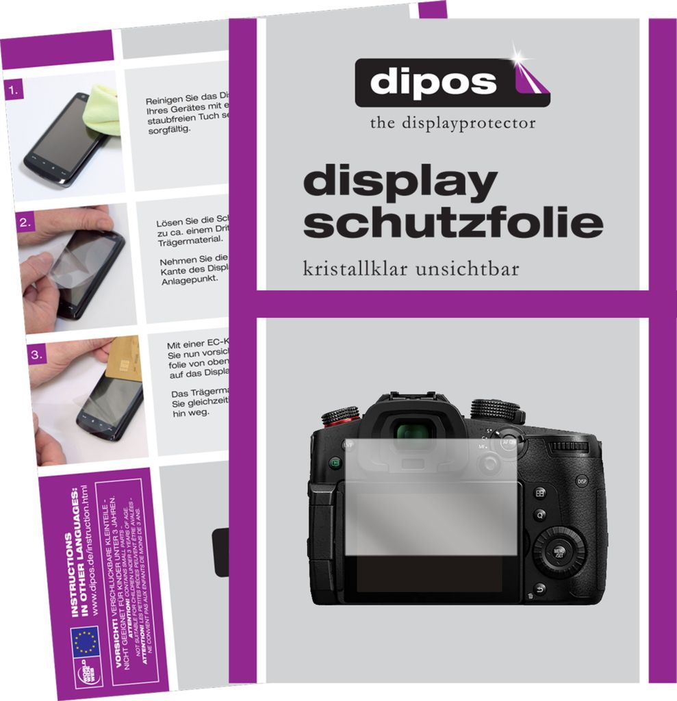 6x Schutzfolie für Panasonic Lumix GH5 II klar Displayschutzfolie Folie Display Schutz dipos