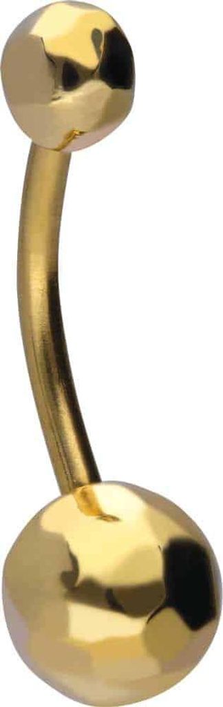 Bauchnabelpiercing Chirurgenstahl Bananabell POLYGON-KUGELN Gold Stablänge: 12mm