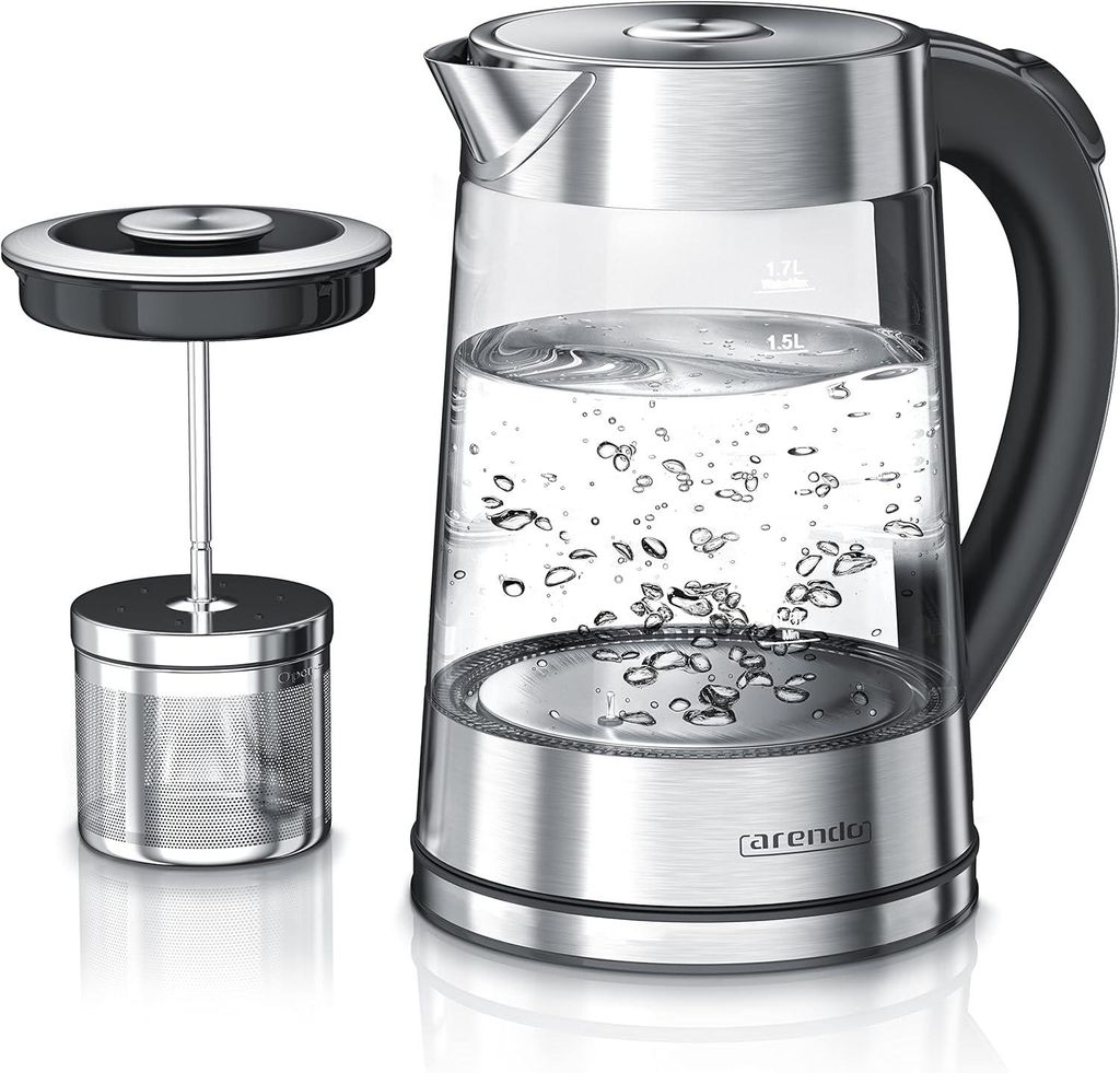 Glas Wasserkocher mit Temperatureinstellung und Teesieb – 1,7 L – 40–100 °C – Warmhaltefunktion – Abschaltautomatik – BPA-frei – Coo...