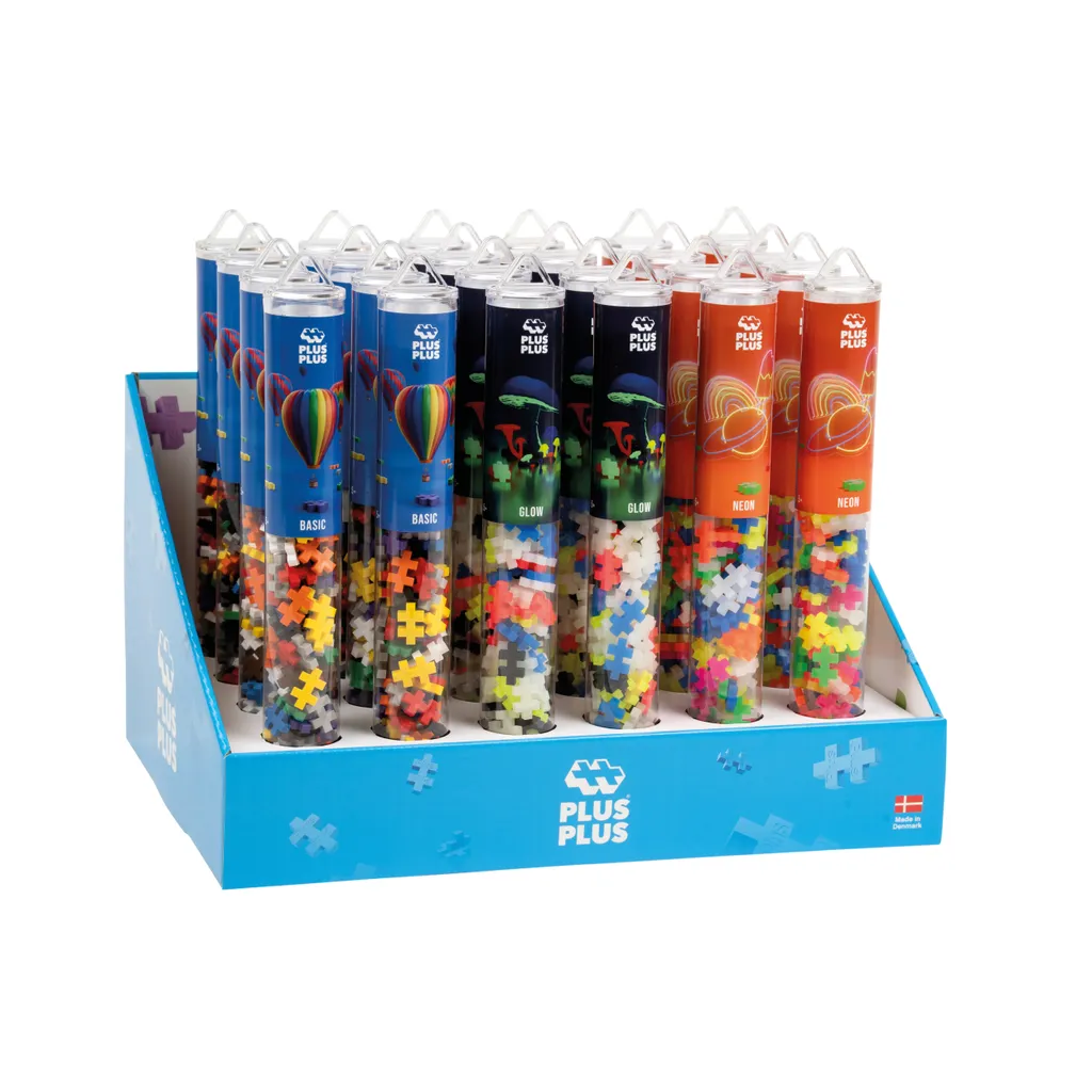 Jeu de Construction Plus-Plus Phosphorescent - Display de 24 Tubes 100p