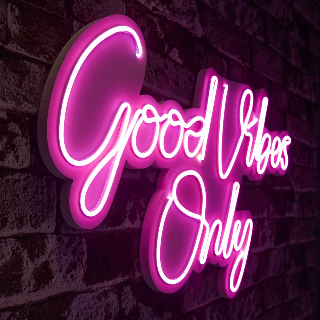 Decorazione Murale Neon LED Rosa Opviq - Good Vibes Only 2 Art