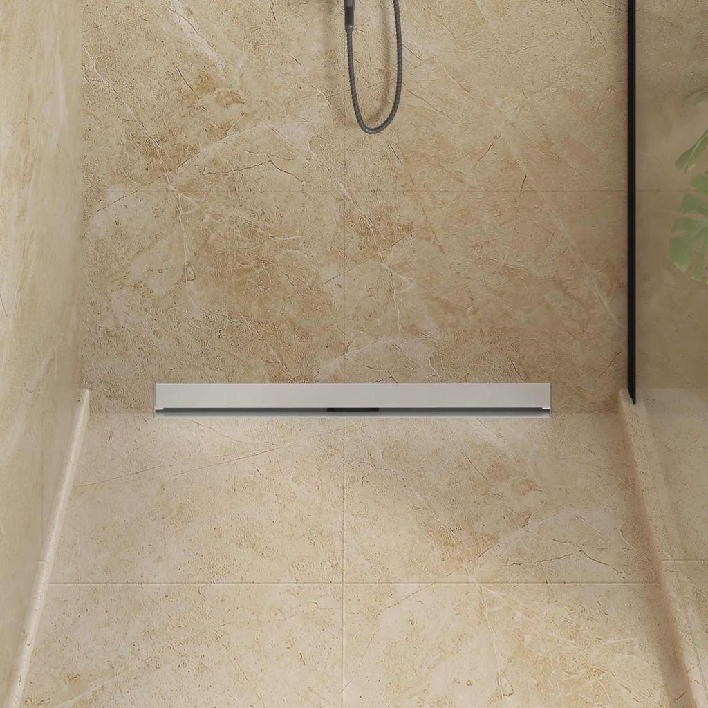 "Dezember-Aktion" Wandmontierter Duschablauf Silber 80 cm - Edelstahl 304 - Regen- & Dachrinnen-Zubehör LL2209