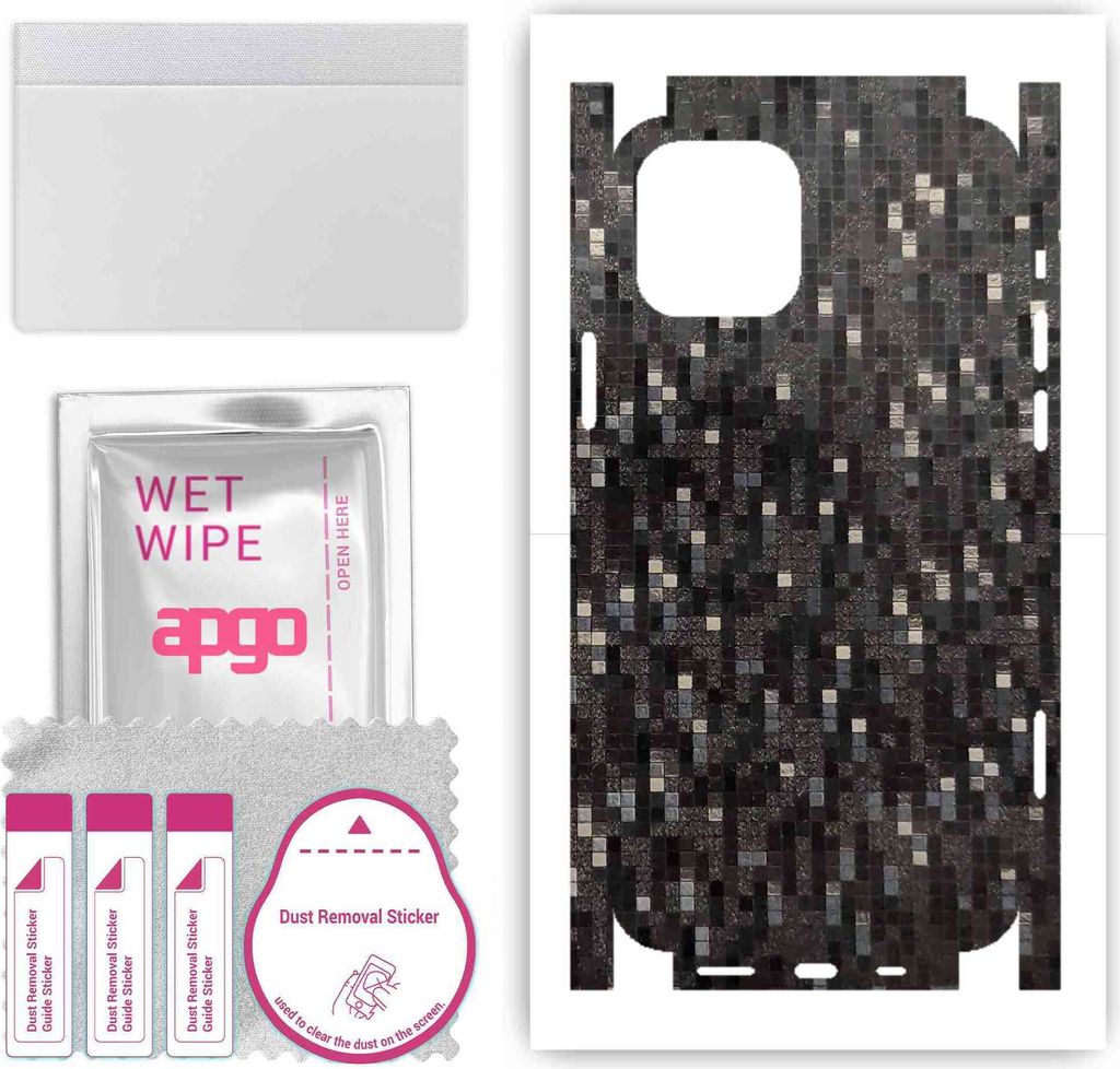 apgo Rückseite + Seiten Schutzfolie, Skin, kompatibel mit Apple iPhone 12 Pro, Hinten Displayschutzfolie aus Vinylfolie, kratzfest, einfache Monta...
